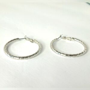 Vintage Signed Silver hoop earrings